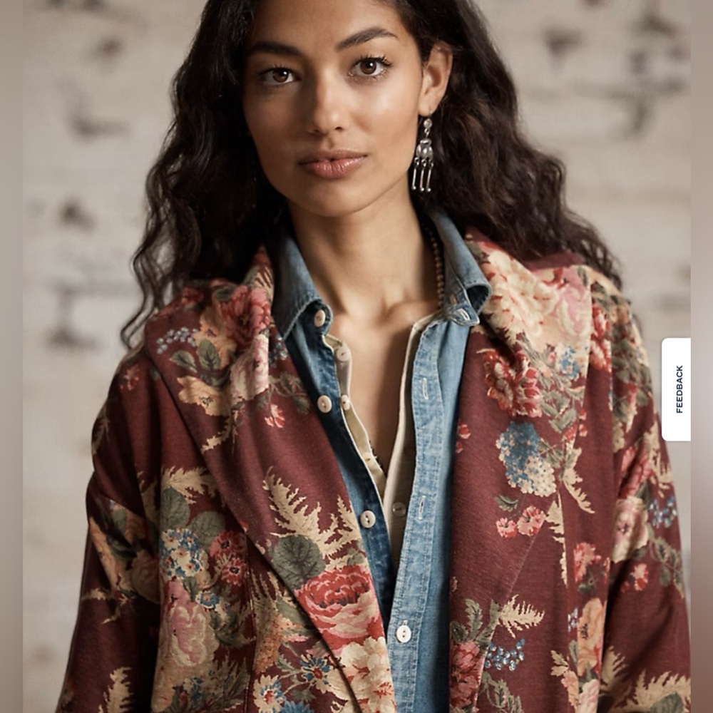 Floral Linen-Cotton Jersey Duster - Picture 3 of 12